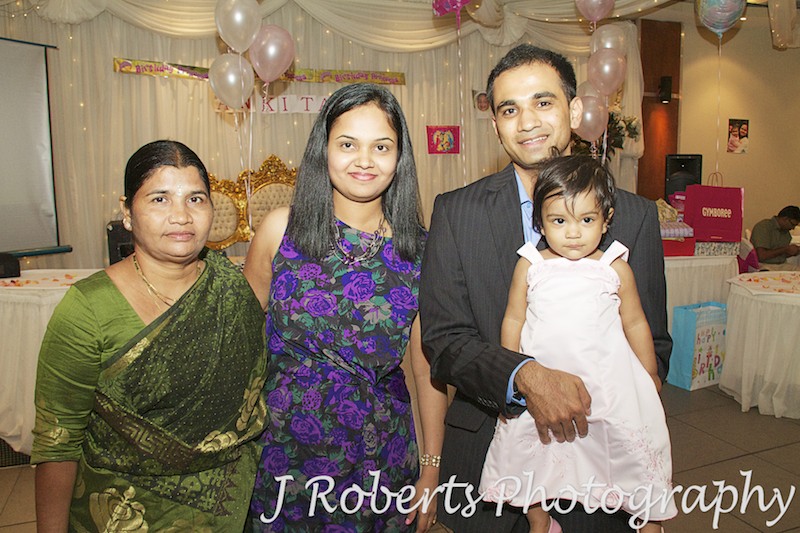 INdian family celebrating daughters 1st birthday - party photography sydney